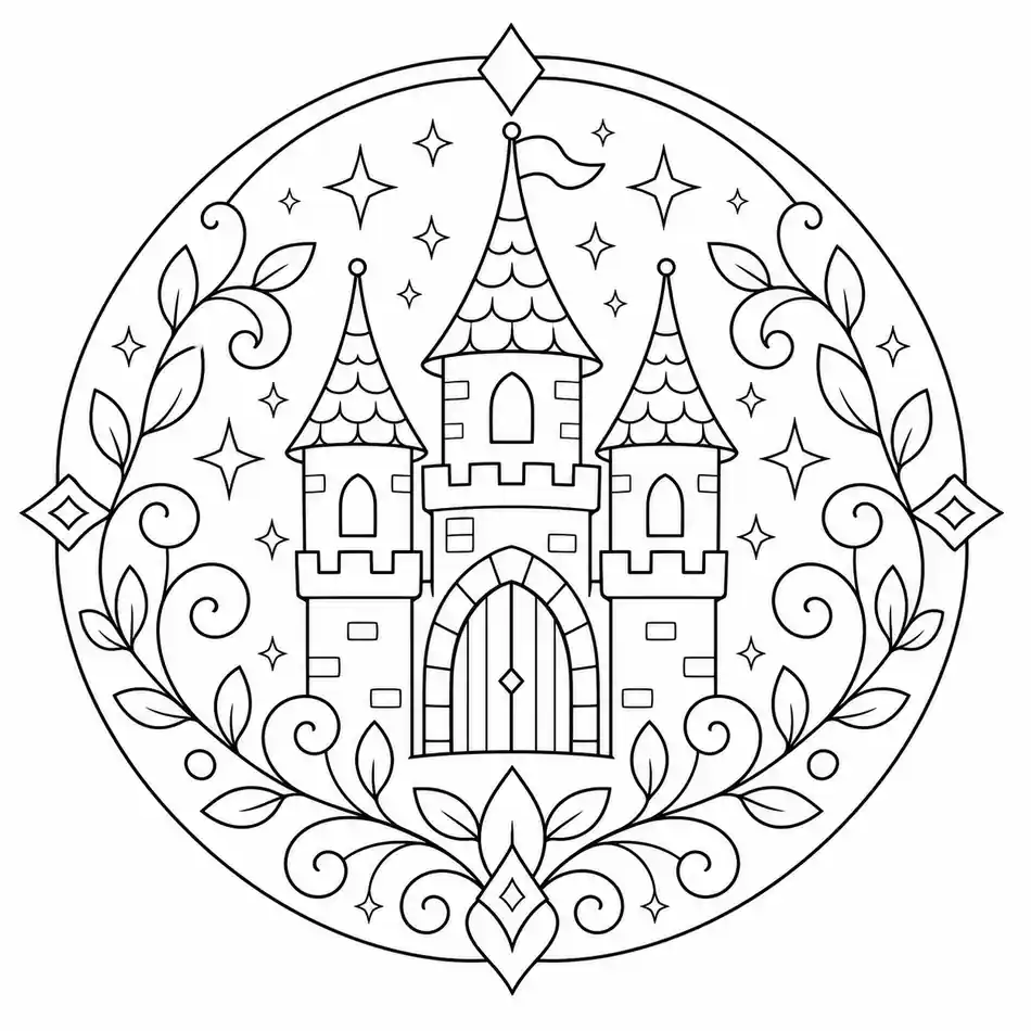 Mandalas de fantasía y espacio para imprimir