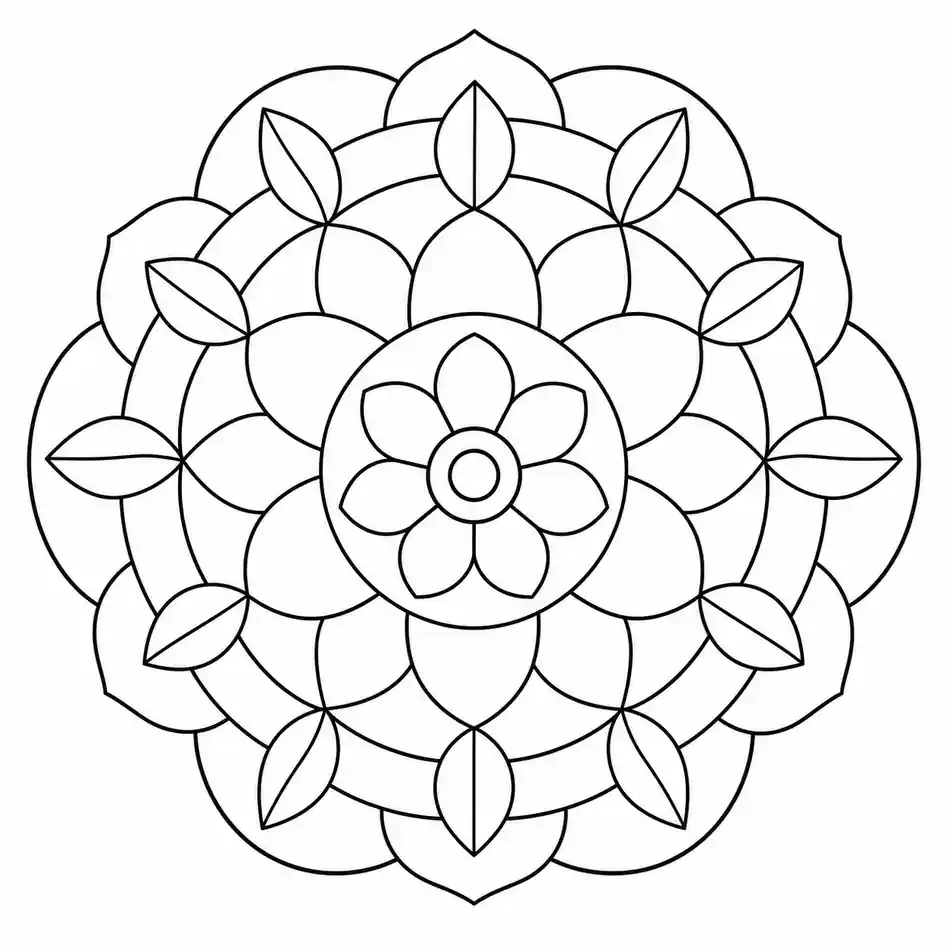 Mandala de círculos concéntricos para imprimir y colorear