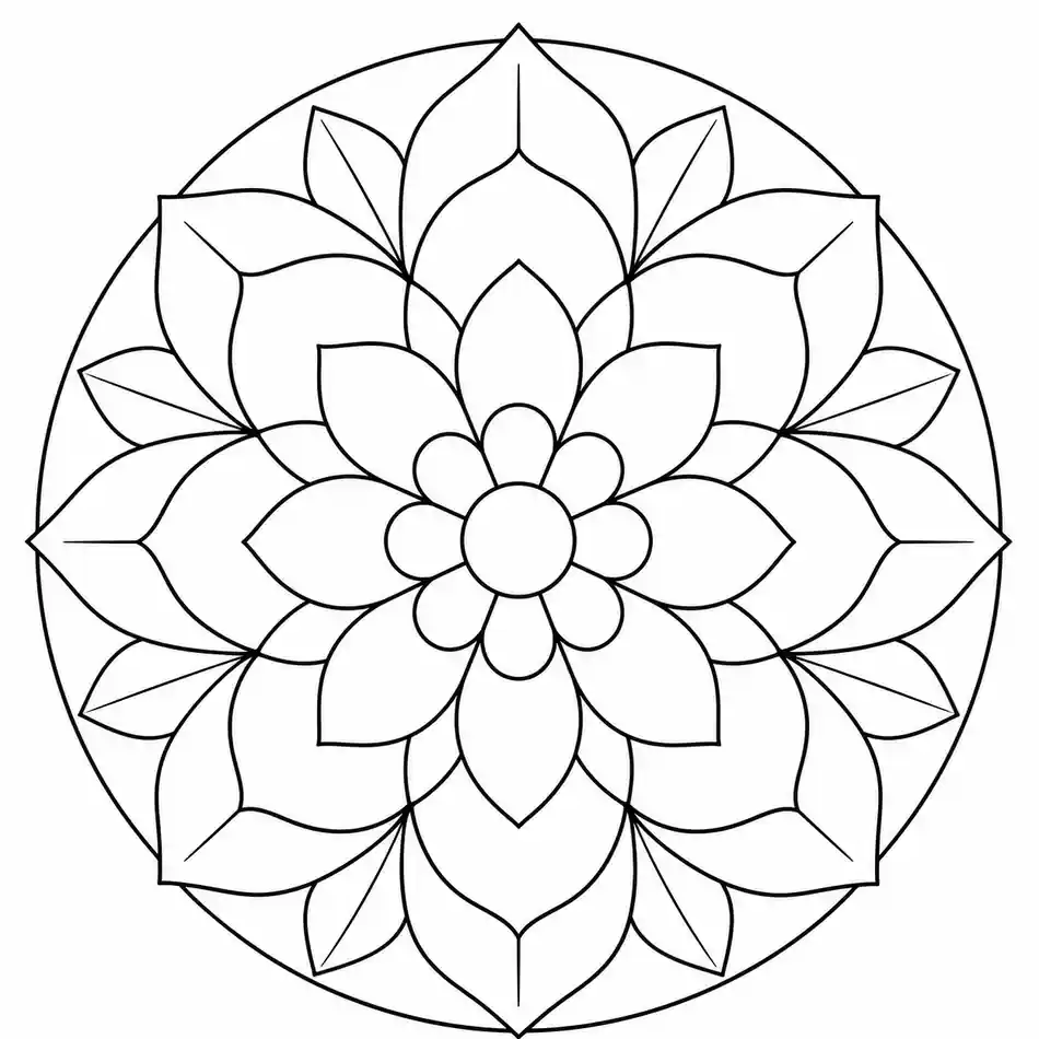 Mandala floral de dificultad media para imprimir y colorear