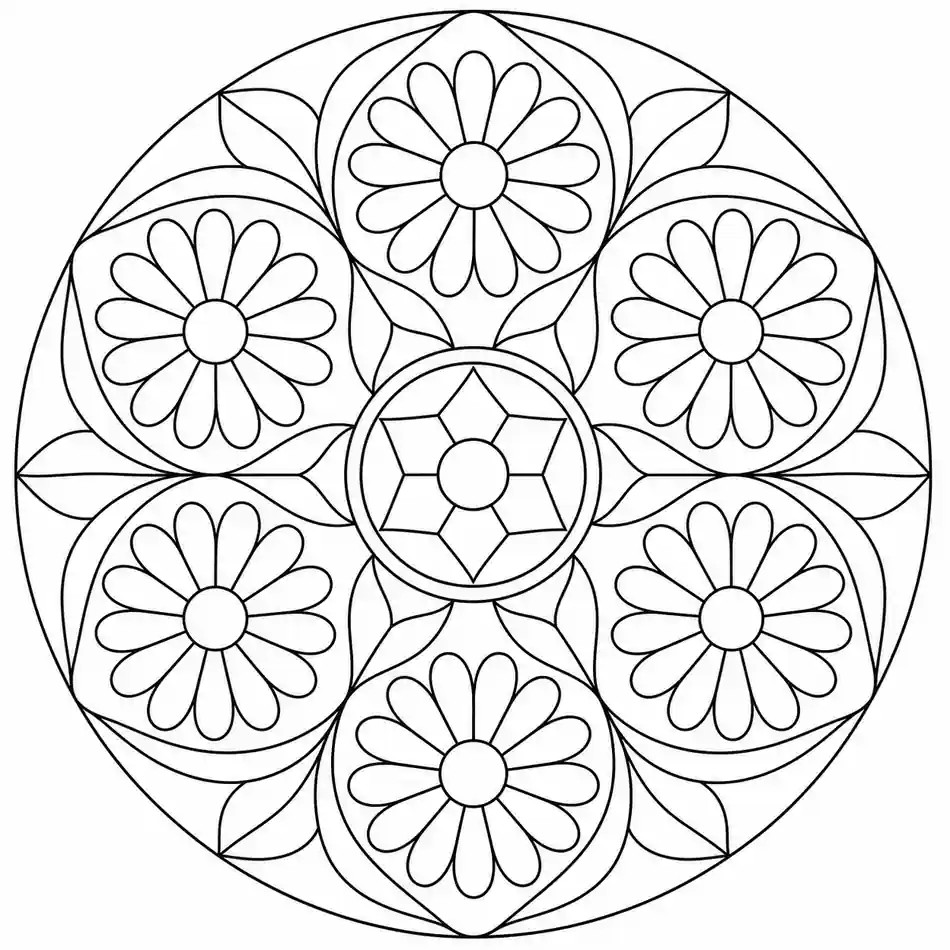 Mandala de margaritas para imprimir y colorear