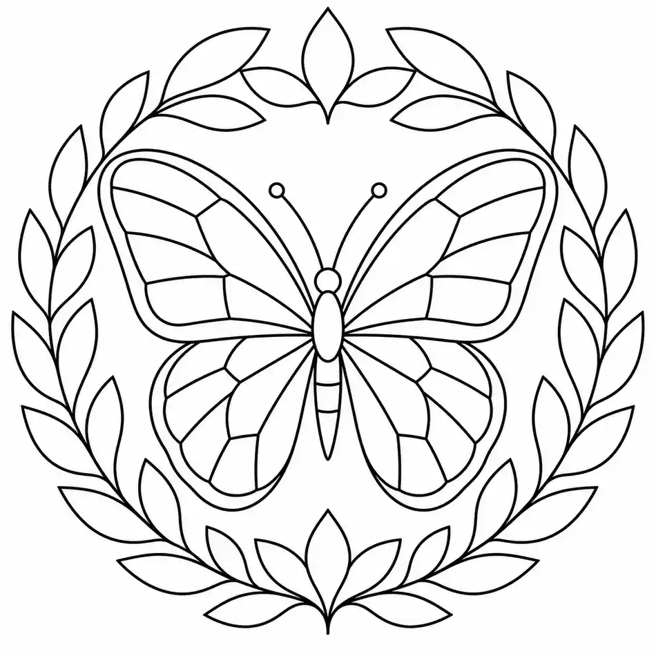 Mandala de mariposa geométrica para imprimir y colorear