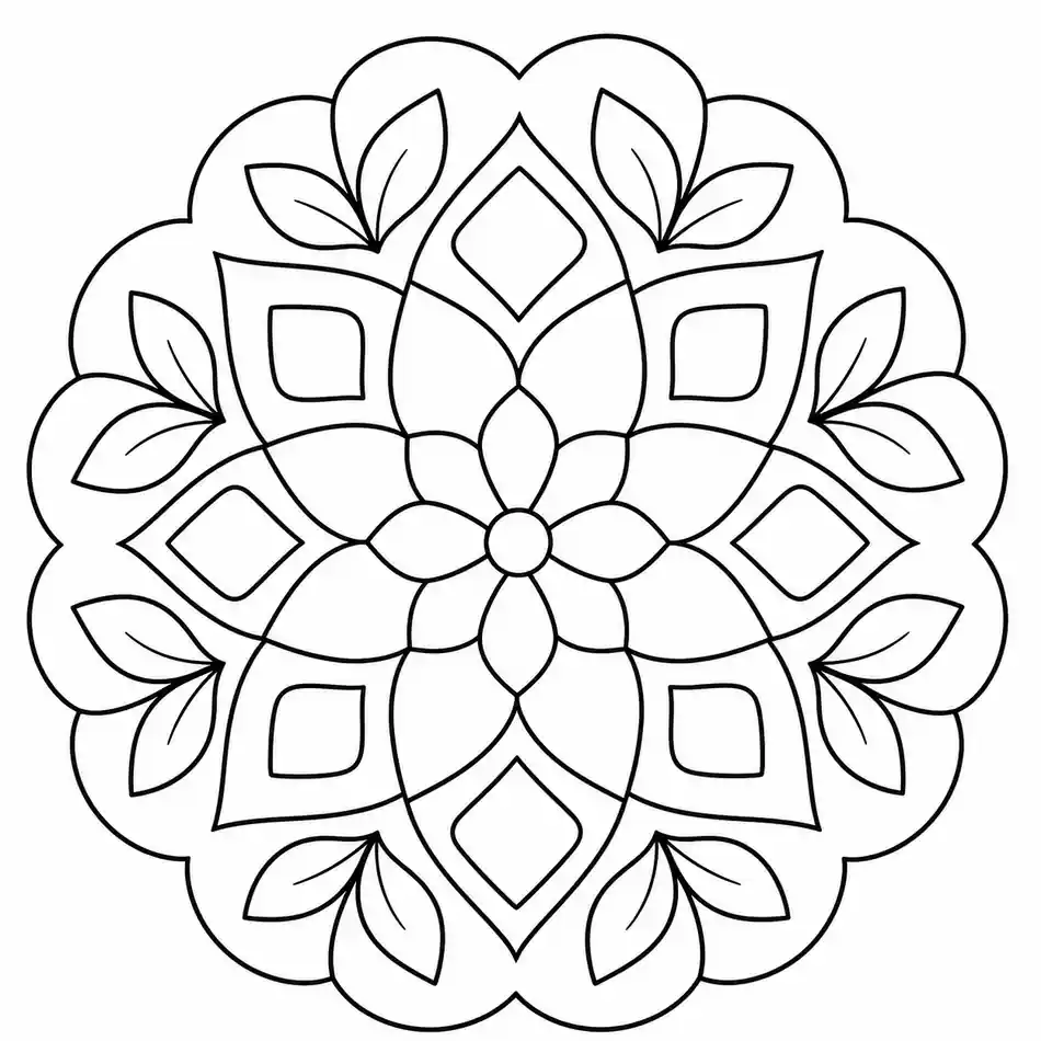 Mandala de patrón floral repetitivo para imprimir y colorear
